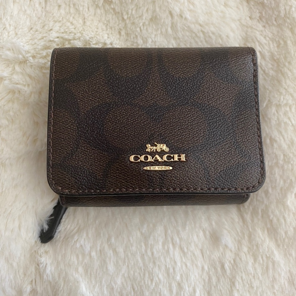 Coach Women's Coach Small Trifold Wallet in Signature Canvas
